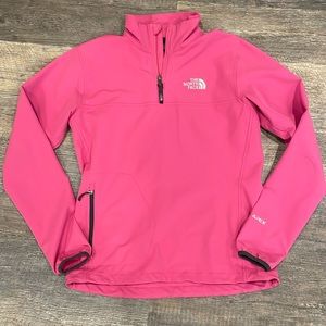 The North Face half zip pulllover soft shell jacket